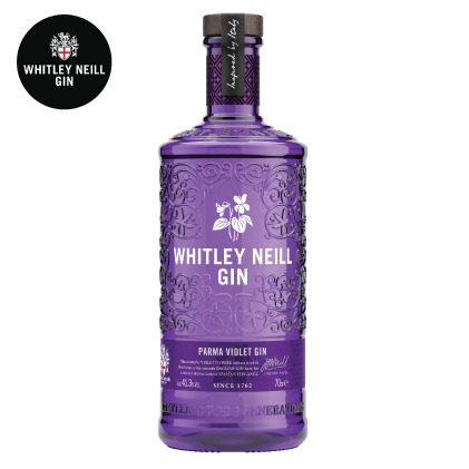 Whitley Neill 70cl bottle Parma Voilet Gin for sale Hotel Cafe-Bar Pub Social Club Village Hall Kitchen Cave Shed BBQ Family Beer Garden for sale At The Old Coaching Inn Brixham TQ5 8AG